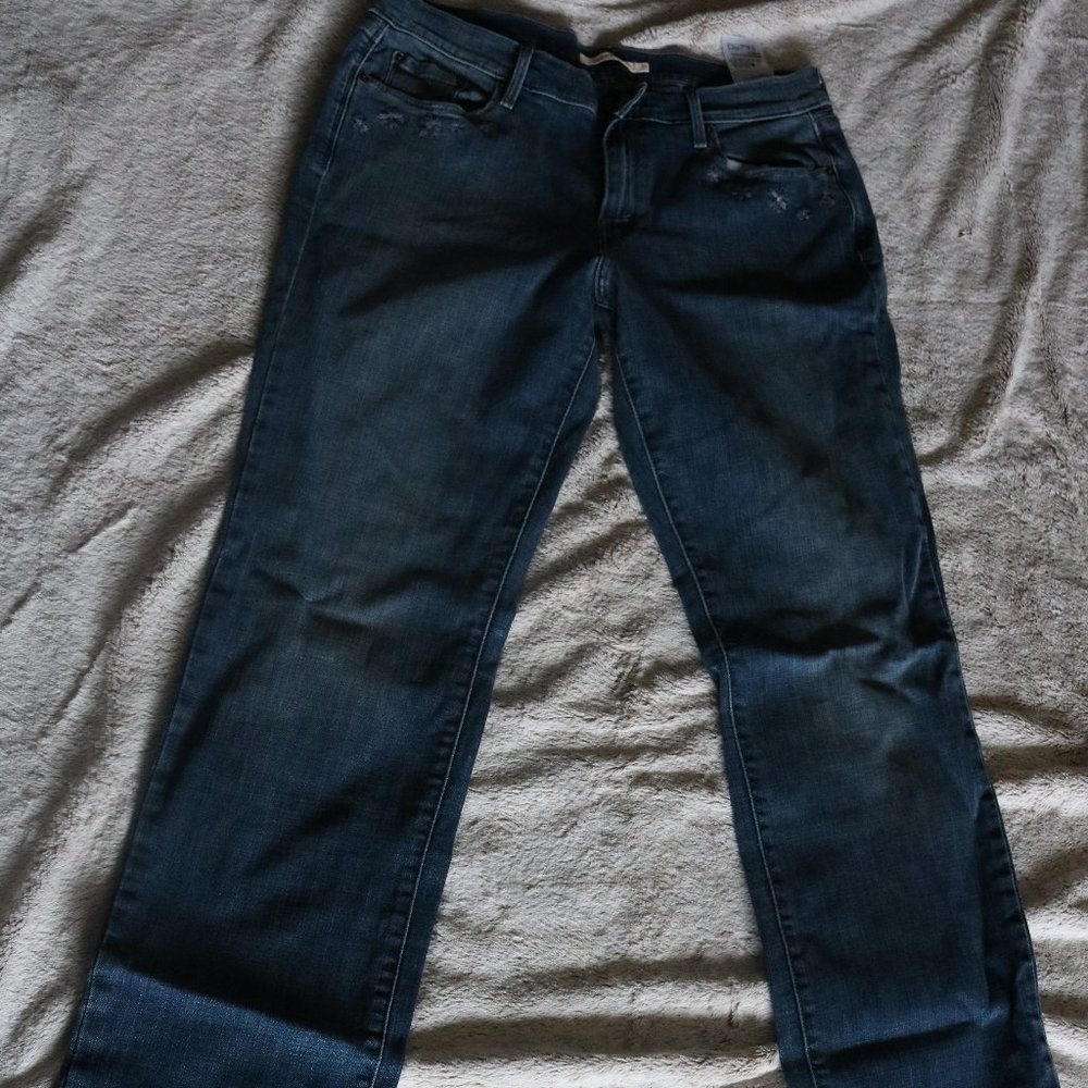Levi 505 Straight Flower Embellished Jeans Sz 12